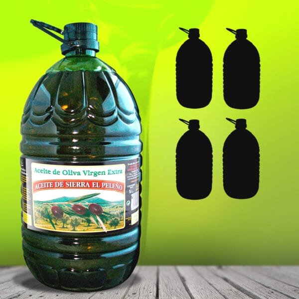 Aceite Sierra El Peleño 5 L. en cajas de 4 botellas